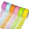 6 Spools Ribbon Sheer Chiffon Ribbon Gift Wrapping Ribbon Summer Ribbon Organza Ribbon for Crafts, 1 Inch Wide 60 Yards
